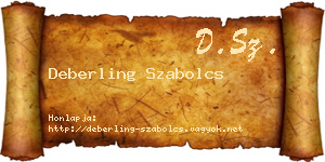Deberling Szabolcs névjegykártya